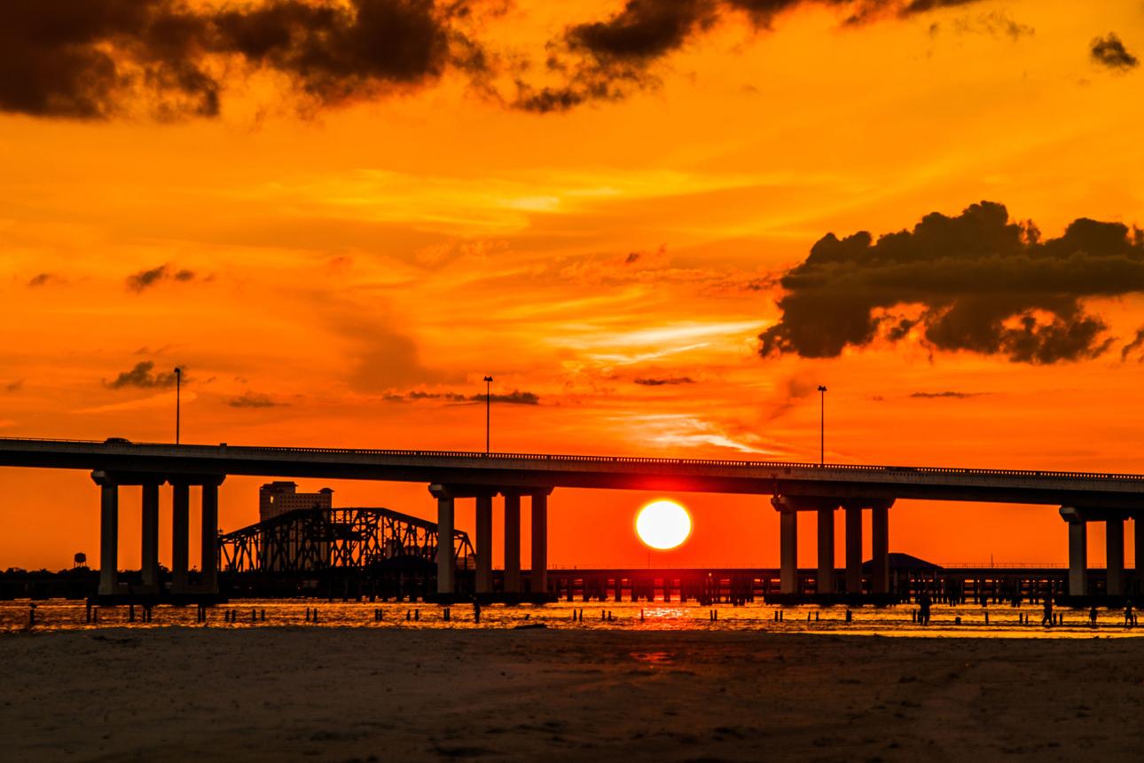 Ocean Springs/Biloxi Bridge at Sunset
